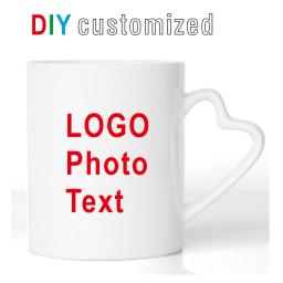 Caneca cerâmica personalizada em forma de coração, faça você mesmo, 350ml, 12oz, estampa personalizada, imagem, logotipo, foto - Image 2