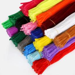 Hastes limpadoras de cachimbos 100 peças, limpadores de cachimbos 5mm, brinquedo educacional de pelúcia colorido para crianças, artesanato de brinquedo diy de limpeza de cachimbos - Image 4