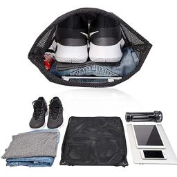 Mochila resistente de malha com cordão, sacola ventilada multifuncional para bola de futebol, academia, equipamentos esportivos, brinquedos de praia - Image 3