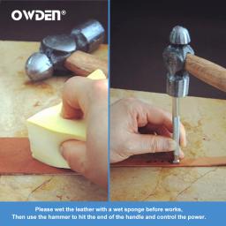 OWDEN-Couro Padrão Stamping Tool Set, DIY Arte Manual, Selos de impressão, Metal, 9pcs - Image 5