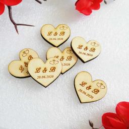 Personalizado gravado de madeira Centerpieces coração, casamento decoração tabela, personalizado doces Tags, favores do coração, 100 pcs - Image 5