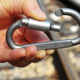 Prático d em forma de liga de alumínio escalada chaveiro equipamento gancho mosqueton mosqueton mosquetão - Image 1