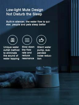 Saúde tranquila gato fonte de água uv esterilização inteligente pet dispensador de água do cão fonte de água controle app bebedero de agua mascota - Image 5