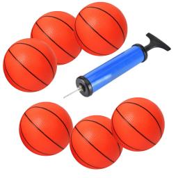 Mini basquete com bomba para crianças, pequeno, inflável, conveniente, divertido, esportes internos, jogos para pais e filhos, 6 peças - Image 1