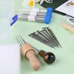 IMZAY-Kit De Ferramentas De Feltragem De Lã Com Cabo De Madeira, Kit De Iniciação De Fios, DIY, 60 Pcs, 70Pcs - Image 3