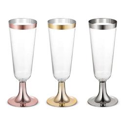 12 pçs de alta qualidade casamento champanhe flauta criativa descartável plástico copo do casamento champanhe vidro bebendo utensílios para festa - Image 5