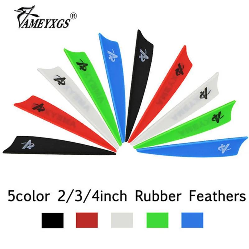 Tiro com arco penas de borracha para arco composto ou recurvo, seta escudo-forma fletches, caça tiro acessórios, 2 ", 3", 4 ", 50pcs - Image 1