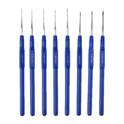 8 pçs pequenos ganchos de crochê agulhas pontos tricô artesanato caso crochê conjunto para costura 0.6/0.7/0.9/1.0/1.1/1.25/1.5/1.75mm - Image 6
