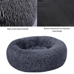 Cama de pelúcia Donut Mand para cães grandes, casa de gato, acessórios para animais, cama para cães, tapete redondo, pequeno, médio, calmante para animais, 100cm, XXL - Image 3