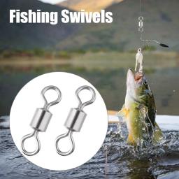Conector giratório de pesca de aço inoxidável, conector sólido anel gancho, Pesca marítima Combater Acessórios, Heavy Duty, 100pcs por lote - Image 2
