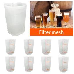 Saco de filtro de vinho para cerveja doméstica, 8 tamanhos, chá, nozes, suco, leite, saco de filtro de rede de nylon, filtro de rede, barra reutilizável, ferramenta de fabricação - Image 1