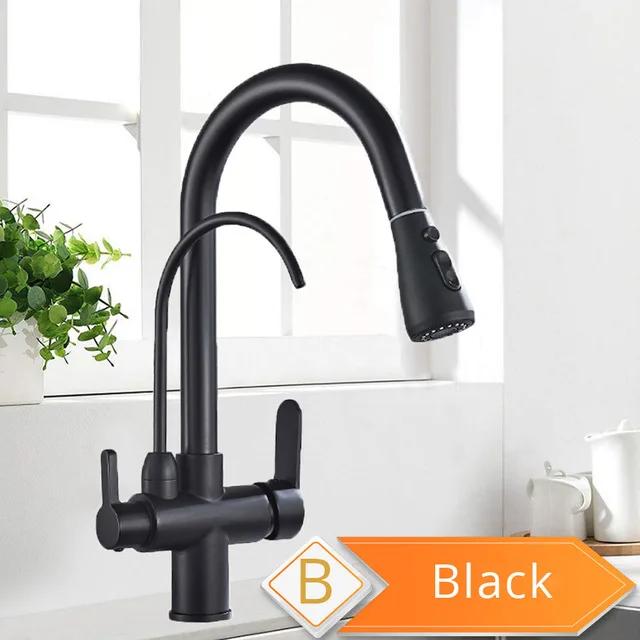 Torneira de Cozinha Purificadora Rozin com Filtro de Água e Misturador de 3 Vias na Cor Preta