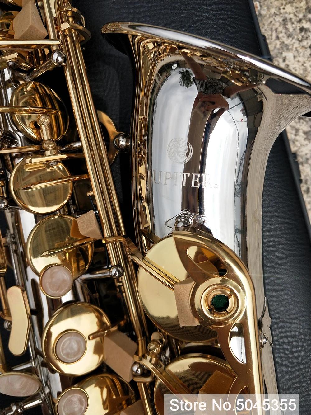 Saxofone Jupiter JAS com Case, Alto Eb Tune, Níquel, Corpo Prateado, Chave Laca Dourada, Instrumento de Música, Sax E-flat, 1100SG - Image 1