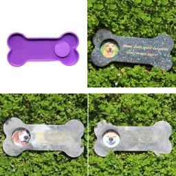 Memorial pet osso lápide resina molde cão lembrança lápide silicone molde de cristal diy artesanal sabão fazer dropship - Image 2