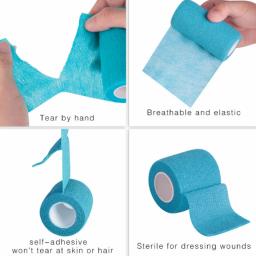 Atadura elástica de primeiros socorros 5cm * 4.5m descartável atadura autoadesiva dos esportes com tubo que aperta a fita da gaze dos acessórios da tatuagem - Image 4