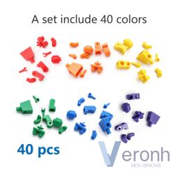 40 pçs/set cor sólida mini boneca blocos de construção sem impressões 40 cores figuras tijolos moc acessório exibição brinquedos crianças presente - Image 2