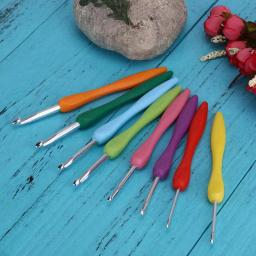 Agulhas de crochê coloridas, 8 peças, liga de alumínio, conjunto de agulhas de costura, crochê, ganchos diy - Image 3