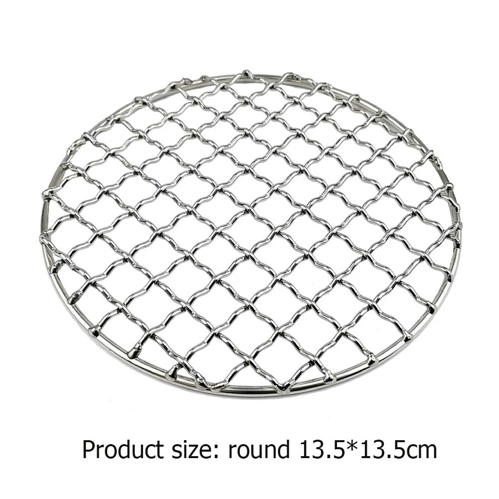 Grelha de acampamento grade de aço inoxidável malha grill bushcraft grill rack de acampamento para fogo cozinhar churrasco backpacking fogueira avaliado - Image 1
