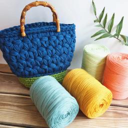 YOMDID-Fios planos coloridos, fios de crochê práticos, fios de tecelagem, acessórios de costura, artesanato, cachecol, bolsa, tricô, DIY, 250g - Image 1