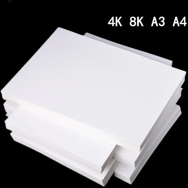 Cartão Handmade Branco com Pintura em Papel de Arte para DIY em Tamanhos A3 e A4, 200g de Cartão Grosso em Alta Definição 4K e 8K