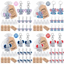 Um grupo de 20 bebês dá boas-vindas à festa para dar presentes, várias cores de bebê elefante Keychain + Transparent Hard Sandbag - Image 1