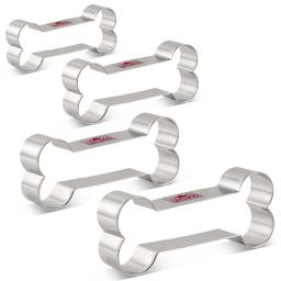 KENIAO Cão Osso Cookie Cutter Set, Caseiro Biscoitos Do Cão, Treats, Pão Sandwich Mold, Aço Inoxidável, 4 Vários Tamanho - Image 1