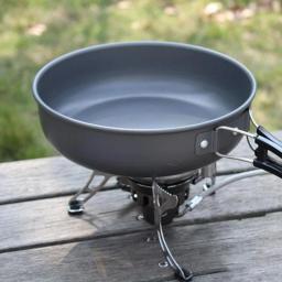 Panela exterior antiaderente portátil, frigideira de acampamento Panelas únicas, utensílios de alumínio, cozinha de viagem de caminhada - Image 2