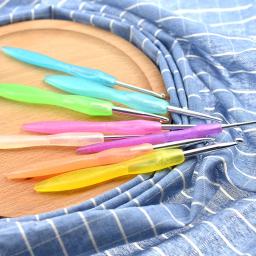 Conjunto de agulhas de crochê ergonômicas, 8 tamanhos, 2.5mm-6mm, faça você mesmo, cor de doces, tecelagem, gancho, ferramenta de tricô - Image 2