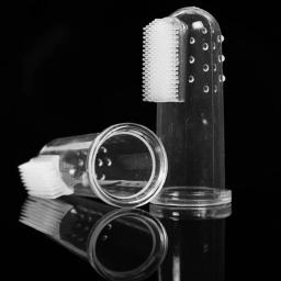 Escova macia do silicone para o cão, escova de dentes do dedo do animal de estimação, higiene dental para o cão médio - Image 2