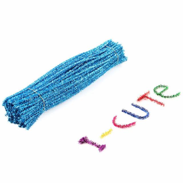Hastes Glitter Chenille Multicoloridas para Limpadores de Tubulação - 100 Peças para DIY e Projetos Artesanais
