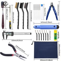 46 peças kit de ferramentas de impressão 3d inclui debur ferramenta de remoção de limpeza com saco de armazenamento impressora 3d conjunto de ferramentas para limpeza - Image 4