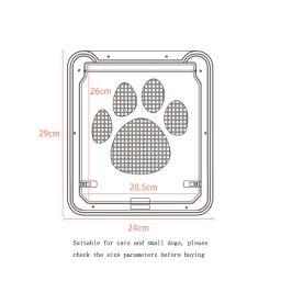 Porta de tela para animais de estimação, porta com impressão de pata de cachorro, anti-mordida, tela pequena para cães/gatos, material abs + rede de nylon, suprimentos para animais de estimação - Image 6