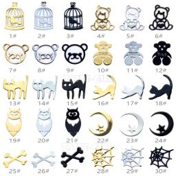 Elemento de unha metálica dourada e preta, lantejoulas para arte de unha de gato, coruja, decoração e ponta de manicure, 400 - Image 2