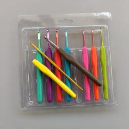 9 pçs/lote kit modelo de crochê gancho de metal misto tpr alumínio tricô agulhas para tear ferramenta banda diy artesanato - Image 5