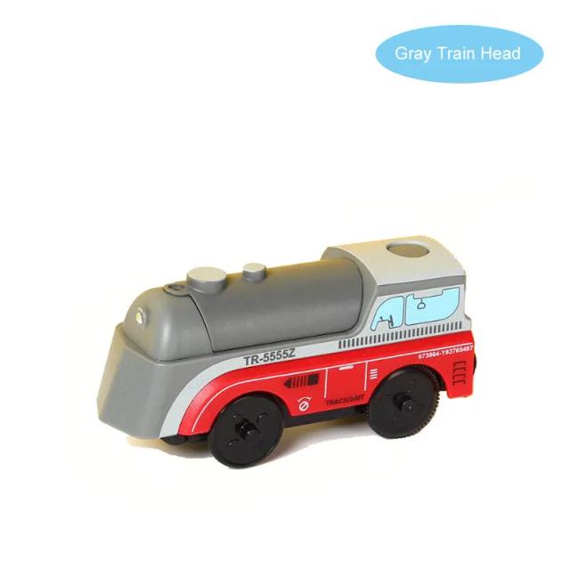 Conjunto de Trem Elétrico Ferroviário de Madeira para Crianças - Brinquedo Educativo