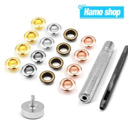 200 pçs 5mm buraco ilhós de metal ilhós com arruela conjunto ferramenta perfurador diy leathercraft acessórios sapatos cinto boné saco tags roupas - Image 1