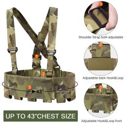 Airsoft tático 5.56 Rig Peito Compoteira Escondido Leve Colete плитоноска тактическая Com 3*5.56 2 * Pistol Mag - Image 4