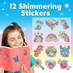 Big Gem Diamond Painting Sticker Kit para Meninos e Meninas, Artesanato de Arte, Mosaico Mágico, Dot Sticky Brinquedos, Unicórnio, Vida Marítima, 12 Criar, Presentes - Image 3