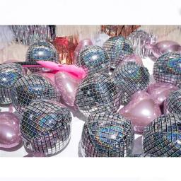 Balões preto e prata Garland Arch Set, 4D Disco, Balão de alumínio, apto para Festival de Música, Aniversário, Festa de Casamento, 139pcs - Image 4