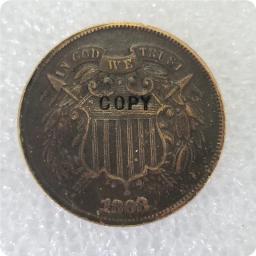 Eua 1864-1873 moeda cópia de dois centavos - Image 3
