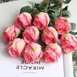 Rosa hidratante com sensação assada a fogo, flor artificial, adereços de casamento, arranjo floral, buquê de flores falsas, quarto, decoração de casa - Image 5