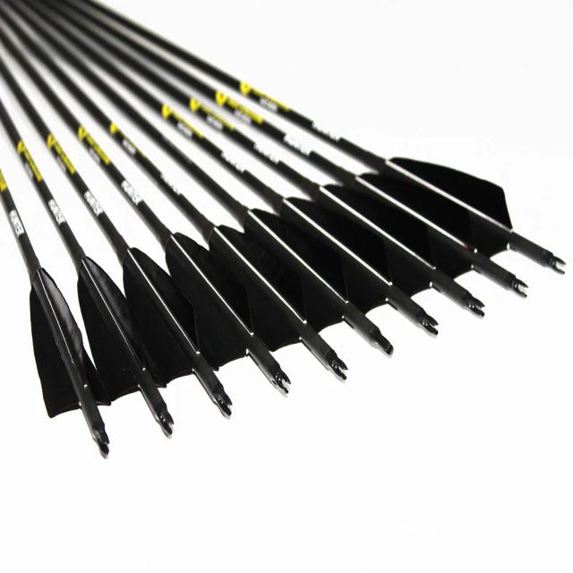 12 pçs setas de carbono tiro com arco spine300 340 400 500 600 4 Polegada peru fletching pena id6.2mm 100gr campo pontos arco tradicional