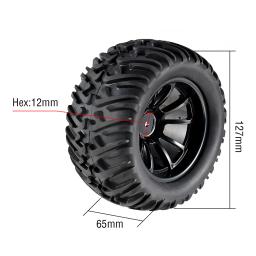 4 pçs 12mm hub 1/10 roda de pneu 120mm 125mm 130mm monster truck pneus rodas buggy rc carro rastreador traxxas scx10 buggy - Image 4
