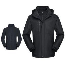 Jaqueta para homem e mulher, casaco impermeável de outono e inverno para acampamento, caminhadas e pesca, corta-vento com capuz 3 em 1, casaco plus size de tamanho grande - Image 6