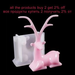 Elk Shape Jewelry Display Shelf Moldes, Artesanato Artesanal, Deer Antler, Brinco, Colar Show Stand, Molde de Silicone para Resina - Image 2