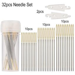 Agulhas de Costura à Mão com Metal Threader, Ferramentas De Costura, Ponto Cruz, Olho Grande, D & D, 30pcs, 2pcs - Image 2