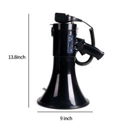 Megafone portátil com controle de volume e correia, 50 W Power Megafone Speaker, Bullhorn voz e sirene modos de alarme, novo - Image 5