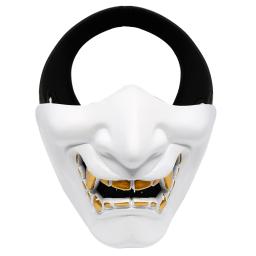 Crânio samurai paintball máscara meia face máscaras táticas wargame engrenagem traje de halloween cosplay máscara de caça - Image 2