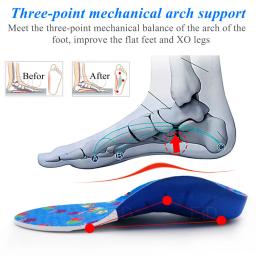 Eid 3d palmilhas orthotic pés planos para crianças e crianças arco palmilhas de apoio palmilha para x-pernas ortopético sapato calcanhar almofada correção inserções - Image 3