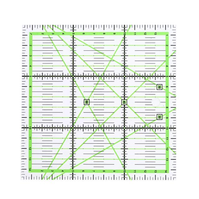 Régua de Corte Transparente para Quilting e Patchwork - Ferramenta DIY de Medição para Costura em Casa, 15x15 cm